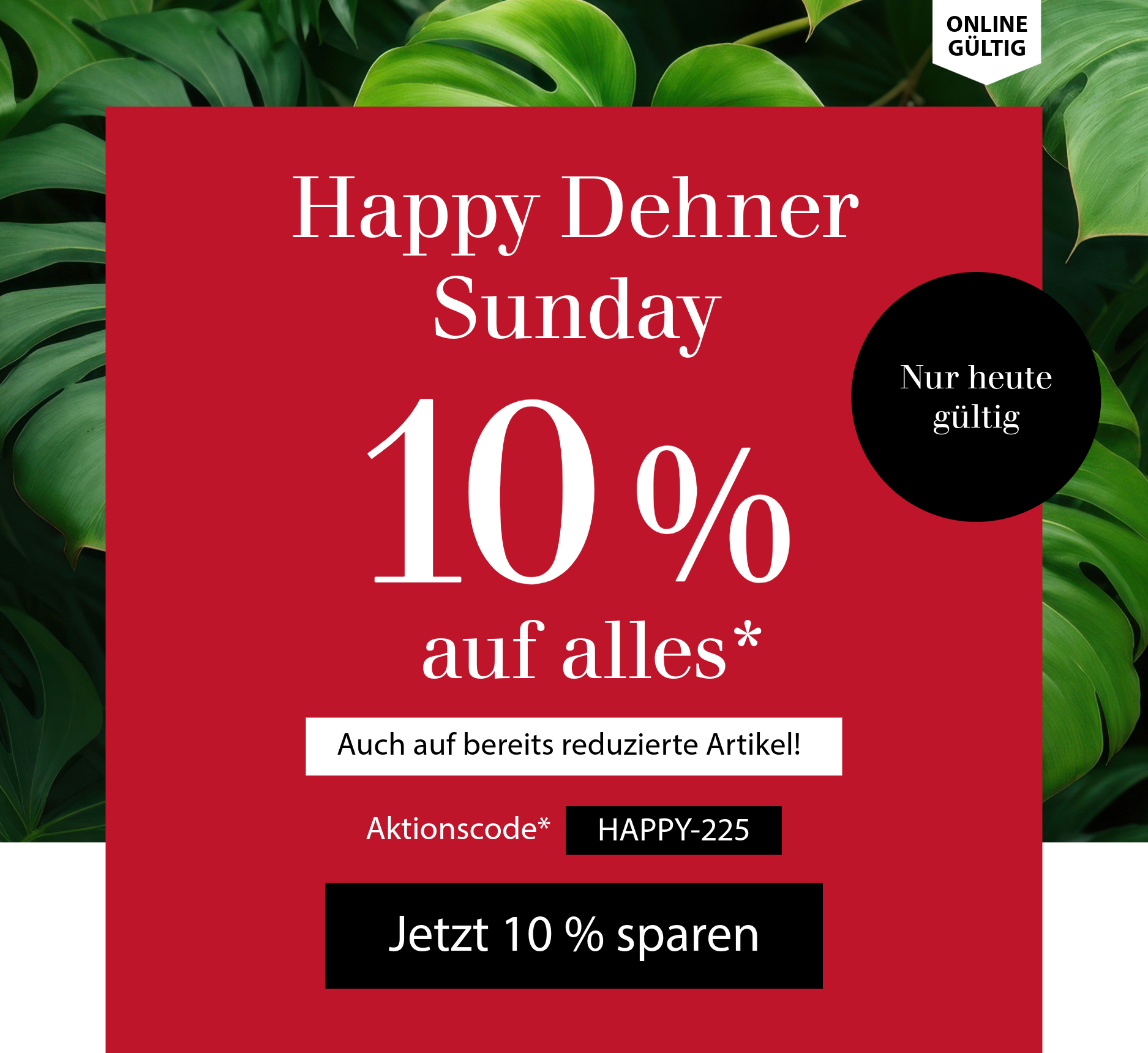 10 % auf ALLES - Happy Dehner Sunday