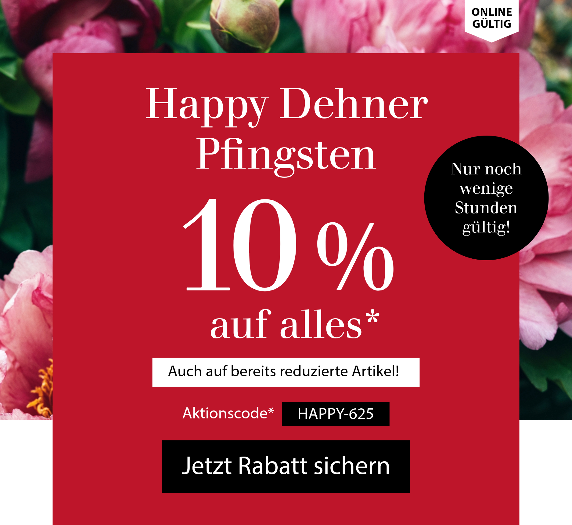 Happy Dehner Pfingsten: 10 % auf alles - nur wenige Stunden gültig!