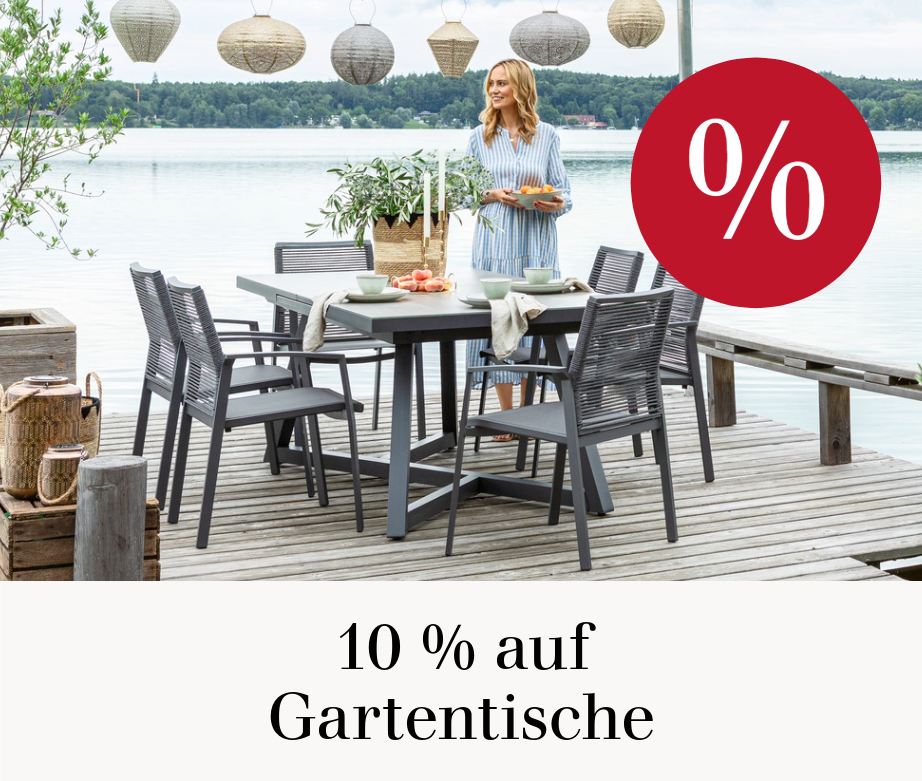 Nur noch wenige Tage: 10 % auf Gartentische