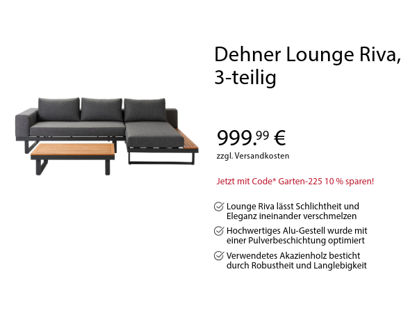 Dehner Lounge Riva, 3-teilig