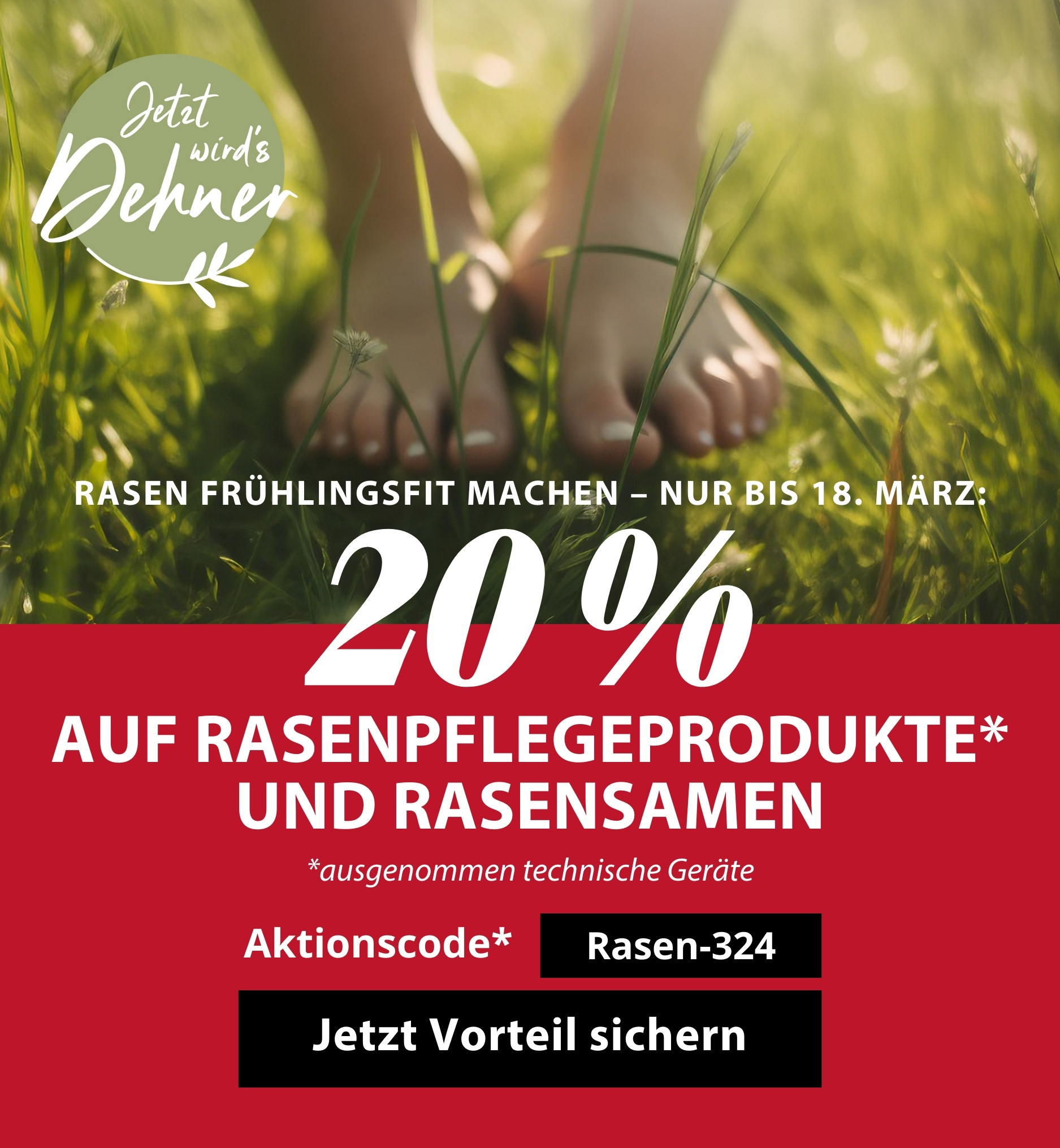 Aktion 20 % auf Rasenpflege-Produkte