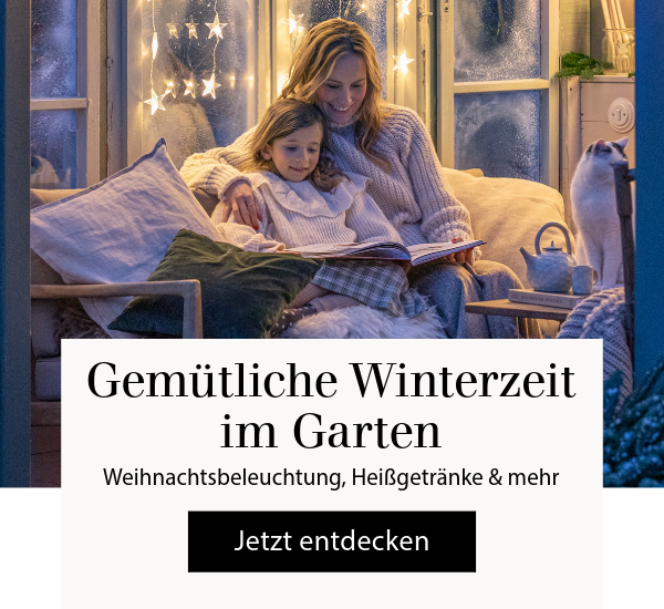 Gemütliche Winterzeit im Garten - Weihnachtsbeleuchtung, Heißgetränke & mehr