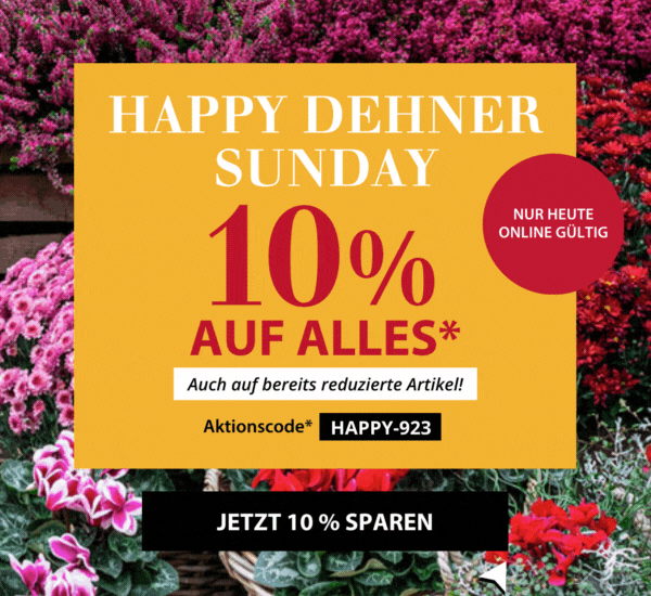 Happy Dehner Sunday: 10% sparen