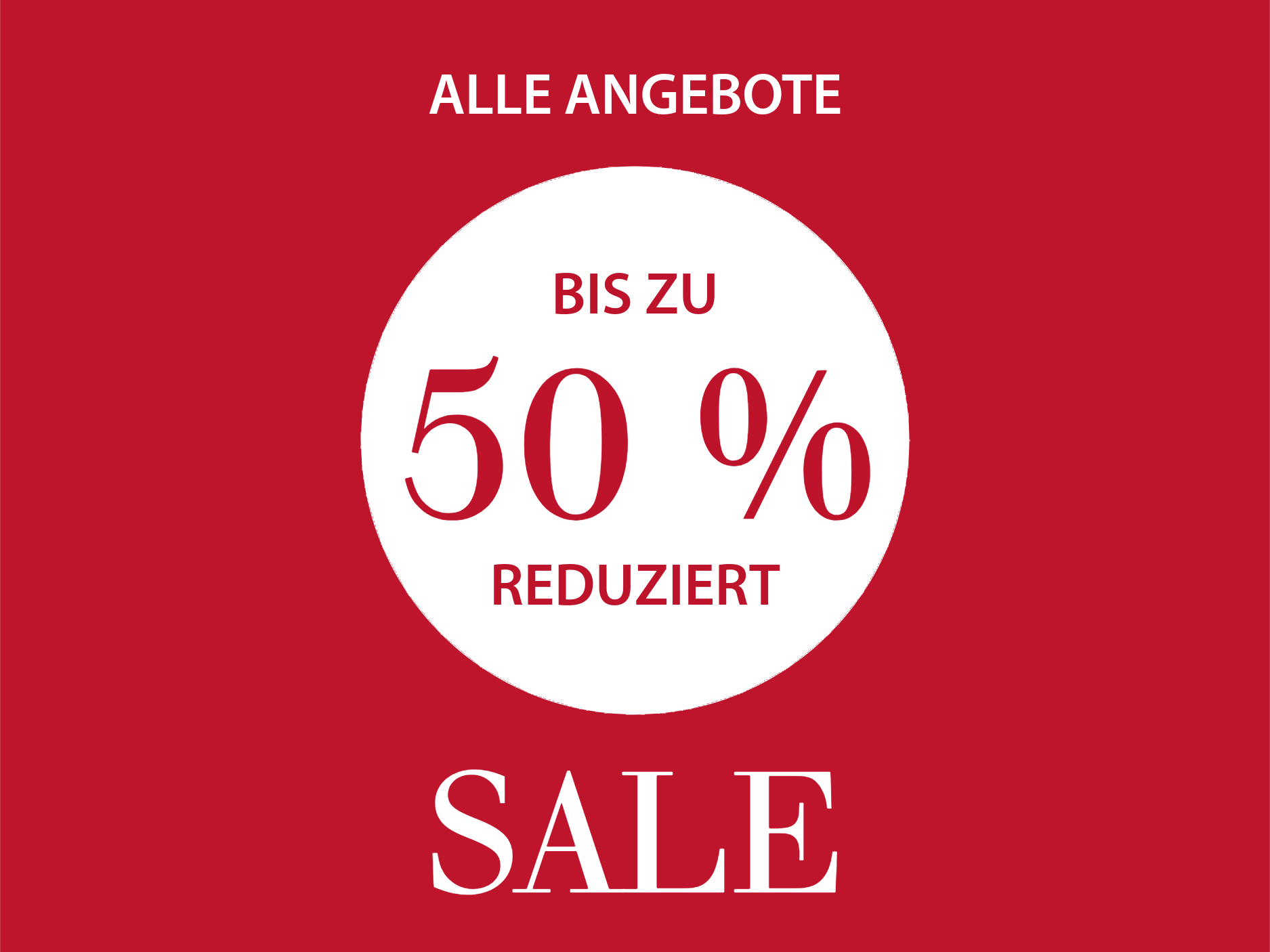 Zu allen SALE Angeboten - jetzt bis zu 50 % sparen