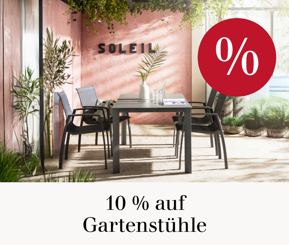 Nur noch wenige Tage: 10 % auf Gartenstühle