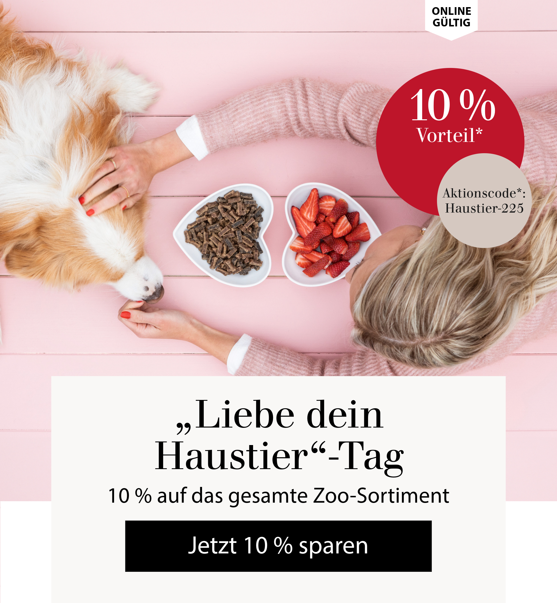 Liebe dein Haustier-Tag - Jetzt 10 % auf das gesamte Zoo-Sortiment sparen
