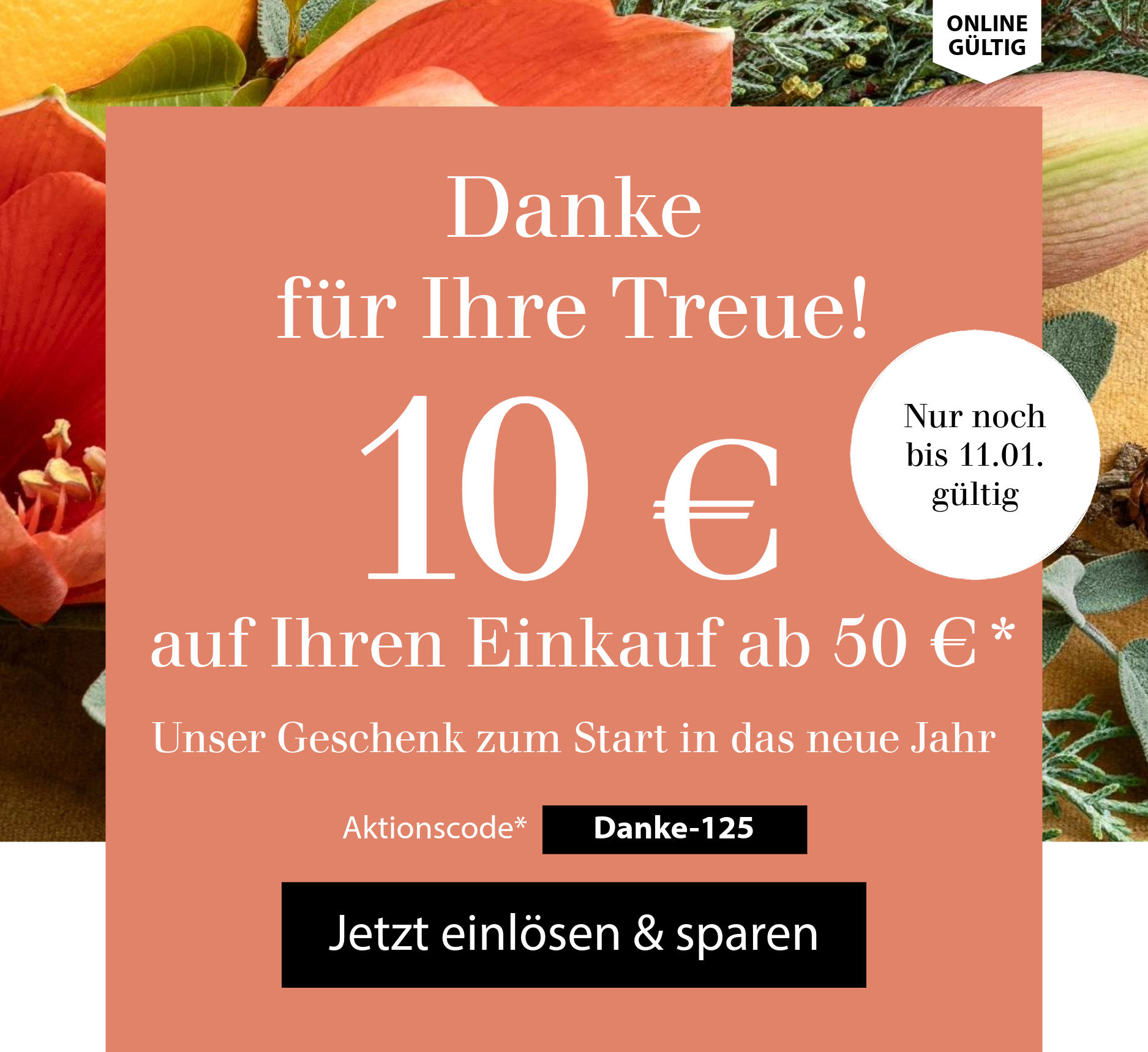 Nur noch bis 11.01.: Ihr 10 € Online-Vorteil als Danke für Ihre Treue