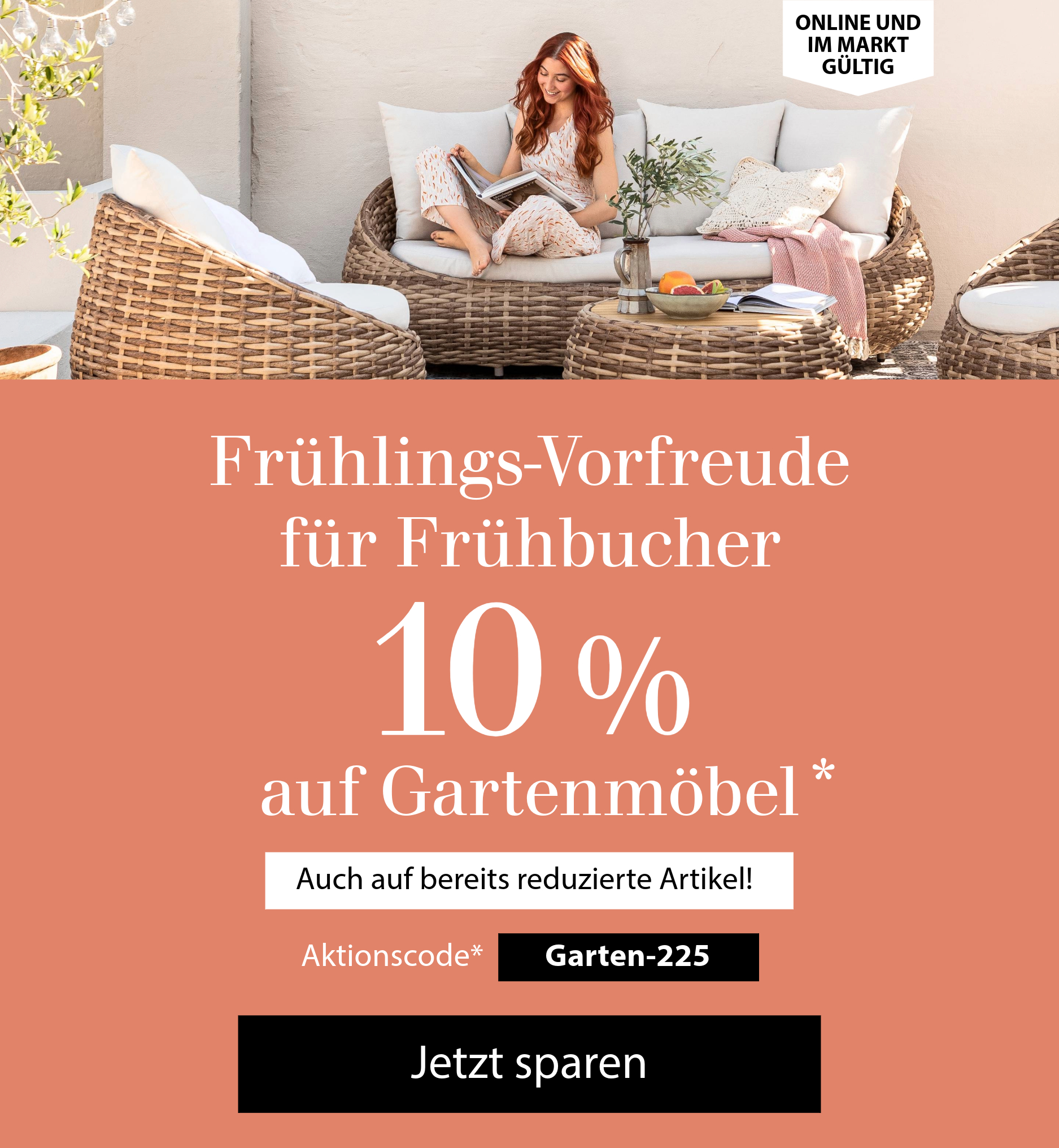 Frühlings-Vorfreude für Frühbucher - 10 % auf Gartenmöbel*