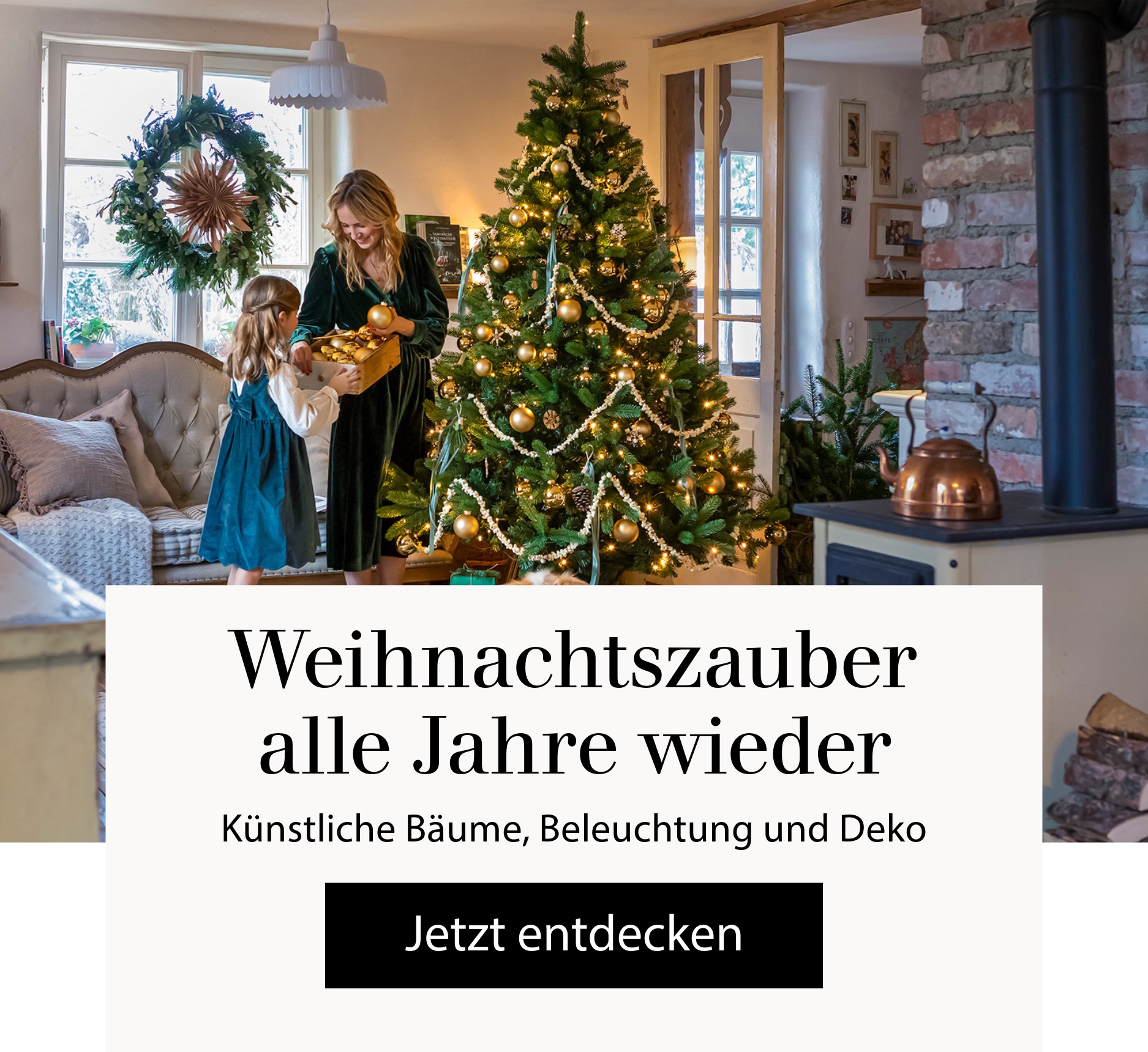 Weihnachtszauber alle Jahre wieder - Künstliche Bäume, Beleuchtung und Deko
