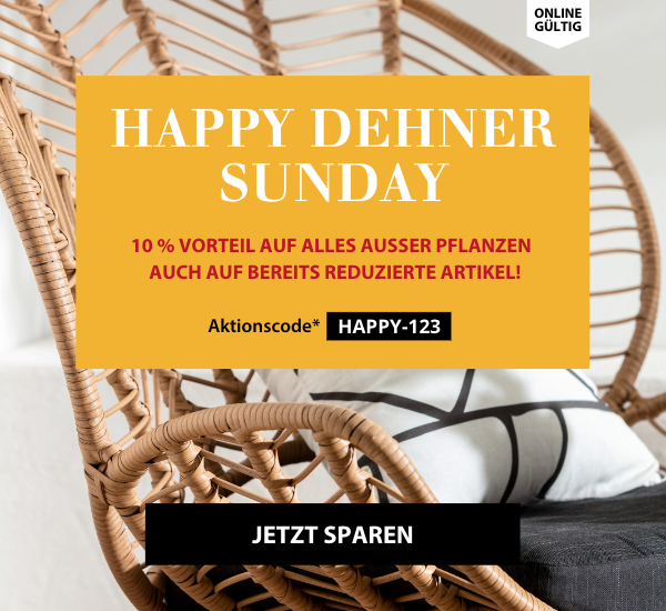 Happy Dehner Sunday: 10% auf Garten- & Zoo-Artikel