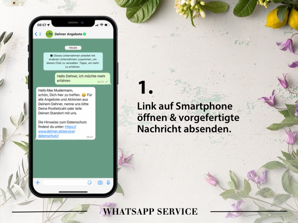 Link öffnen und vorgefertigte Nachricht absenden
